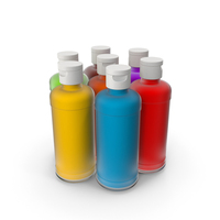 Acrylic Paint Bottles PNG & PSD Images