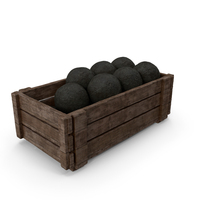 Crate With Canon Balls PNG & PSD Images