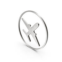 AIRPLANE SYMBOL SILVER PNG & PSD Images