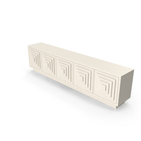 White Eclectic Sideboard PNG & PSD Images