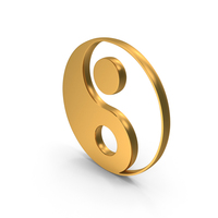 Yin Yang Icon Gold PNG & PSD Images