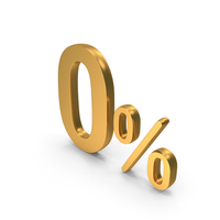 Zero Percent Icon Gold PNG & PSD Images