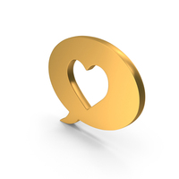 Bubble Speech Icon Gold PNG & PSD Images