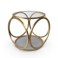 Orbital Gold Leaf And Glass Contemporary Side Table PNG & PSD Images