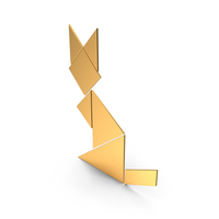 Tangram Cat Symbol Gold PNG & PSD Images
