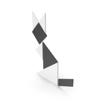 Tangram Cat Symbol Black And White PNG & PSD Images