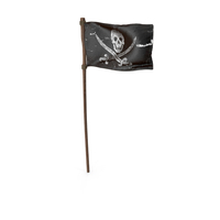 Pirate Worn Flag On Stick PNG & PSD Images