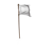 White Worn Flag On Stick PNG & PSD Images