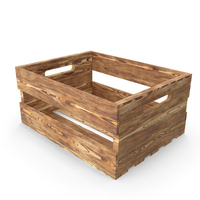 Scorched Small Low Wooden Fruit Box PNG & PSD Images