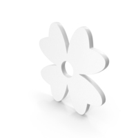 White Cute Flower Symbol PNG & PSD Images