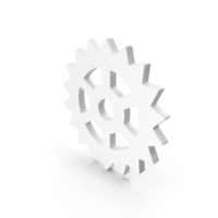 White Gear Symbol PNG & PSD Images