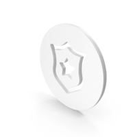 Police Security Badge Symbol White PNG & PSD Images