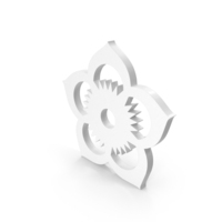 White Stylish Flower Symbol PNG & PSD Images