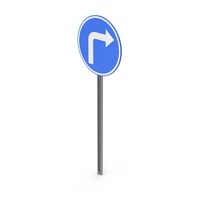 Turn Right Ahead Road Sign PNG & PSD Images