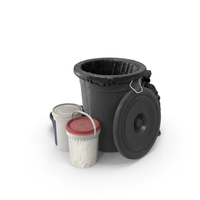 Buckets With Plastic Bags PNG & PSD Images