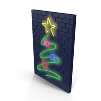 Christmas Tree Neon Sign PNG & PSD Images