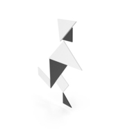 Tangram Runner Man Symbol Black And White PNG & PSD Images