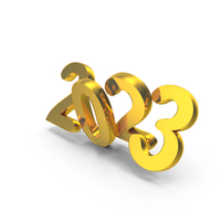 2023 Number Gold PNG & PSD Images