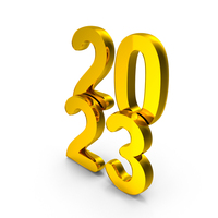 2023 Number Yellow PNG & PSD Images