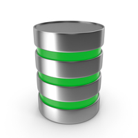 Silver Data Base With Green Lights PNG & PSD Images