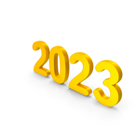 2023 Number Yellow PNG & PSD Images