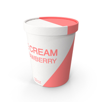 Generic Strawberry Label Ice Cream 32 Oz PNG & PSD Images