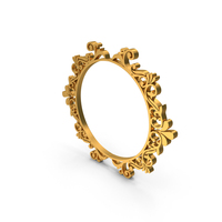 Small Oval Circle Rounded Border Frame Design Gold PNG & PSD Images