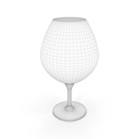 Brandy Snifter Glass Wireframe PNG & PSD Images
