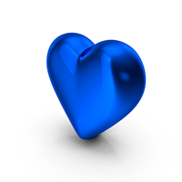 Metallic Blue Heart PNG & PSD Images