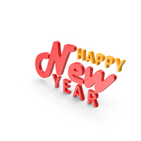 Happy New Year Red Yellow PNG & PSD Images