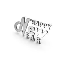 Metal Happy New Year Text PNG & PSD Images