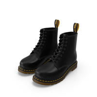 Black Leather Lace Up Boots PNG & PSD Images