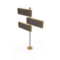 Three Way Rectangular Direction Sign Boards PNG & PSD Images
