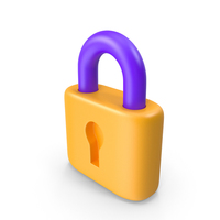 Lock Closed Yellow Purple PNG & PSD Images