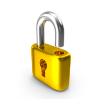 Lock Open Gold Metal PNG & PSD Images