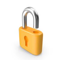 Open Yellow Metal Lock PNG & PSD Images