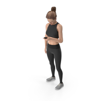 Sport Woman Using Phone PNG & PSD Images