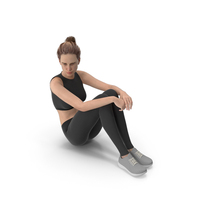 Sport Woman Sitting On Floor PNG & PSD Images