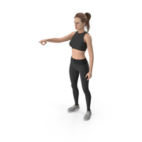 Sport Woman Pointing Finger PNG & PSD Images