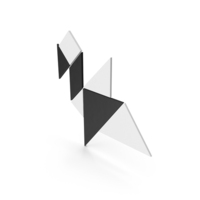 Tangram Bird Symbol Black And White PNG & PSD Images