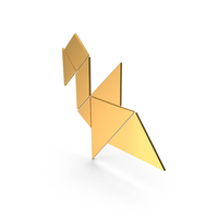 Tangram Bird Symbol Gold PNG & PSD Images