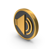 High Volume Speaker Audio Gold Coin PNG & PSD Images