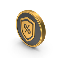 Gold & Black Percent Secure Symbol PNG & PSD Images