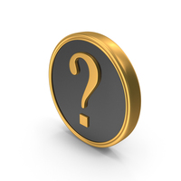 Gold & Black Question Mark Round Symbol PNG & PSD Images