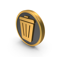Gold & Black Recycle Bin Symbol PNG & PSD Images