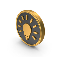Gold & Black Bulb Idea Symbol PNG & PSD Images