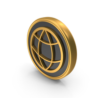Gold & Black Web Globe Symbol PNG & PSD Images