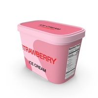 Ice Cream Half Gallon Generic Strawberry Label PNG & PSD Images