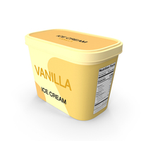 Half Gallon Generic Vanilla Label Ice Cream Container PNG & PSD Images