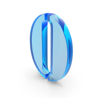 Blue Glass Digital Number 0 PNG & PSD Images